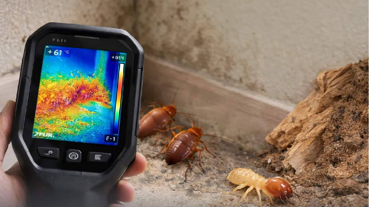 Humedad y plagas en vivienda detectadas con cámara térmica